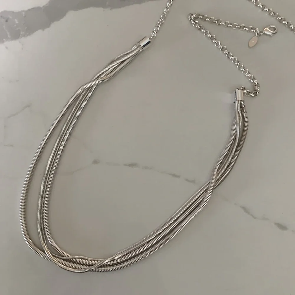 Chico’s Silver Long Necklace - Picture 2 of 3